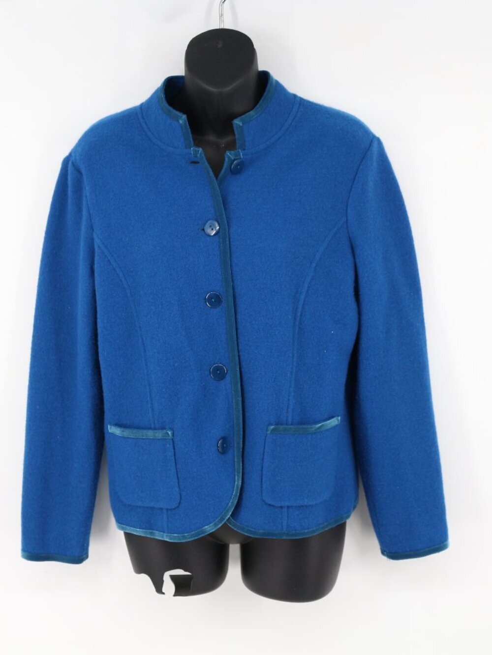 Vintage Talbots Blue Merino Wool Cardigan Blazer Buttons Small Petite Corpcore